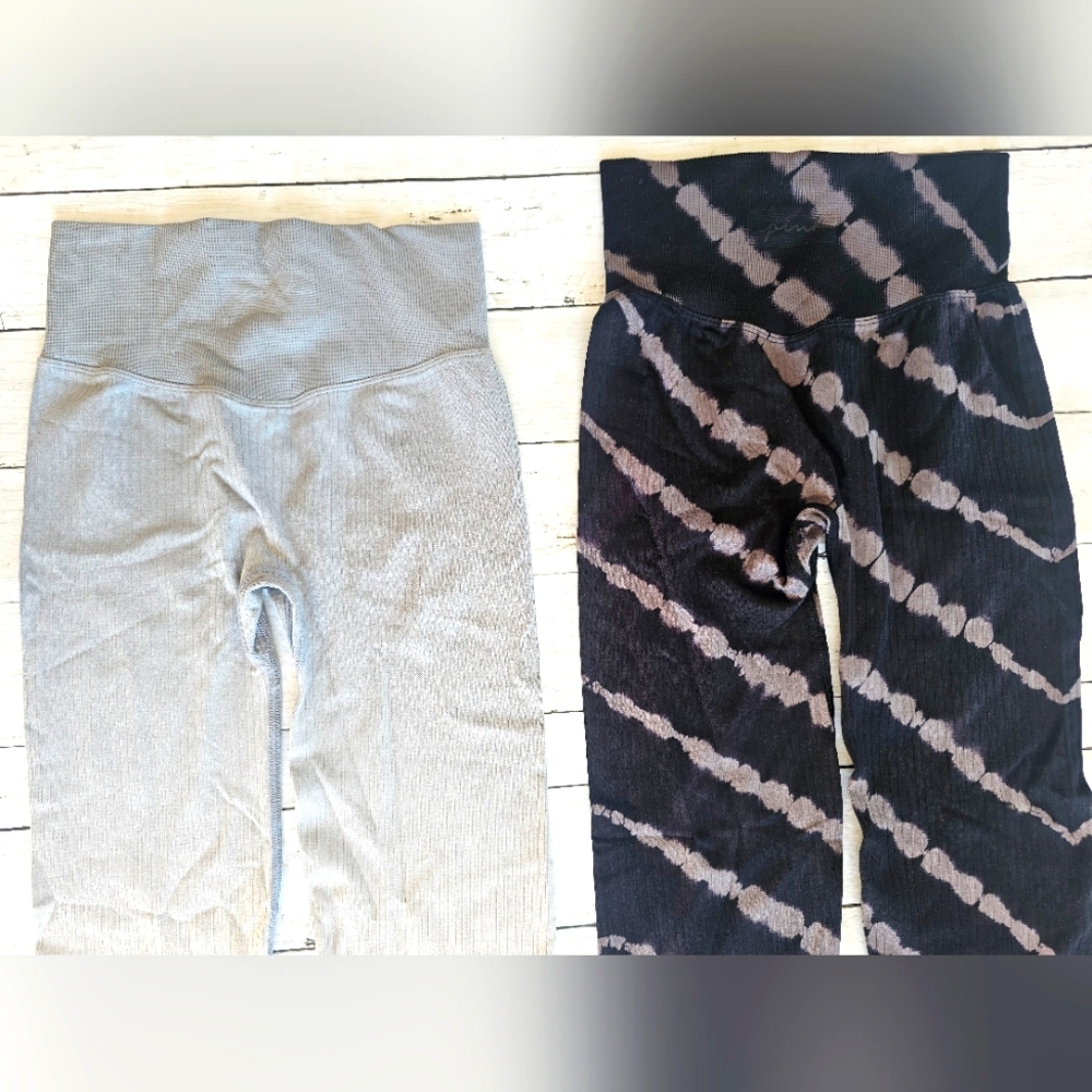 LOT of 2 Victoria's Secret PINK Active Seamless Leggings w/ Large Hidden Pocket - Picture 8 of 13
